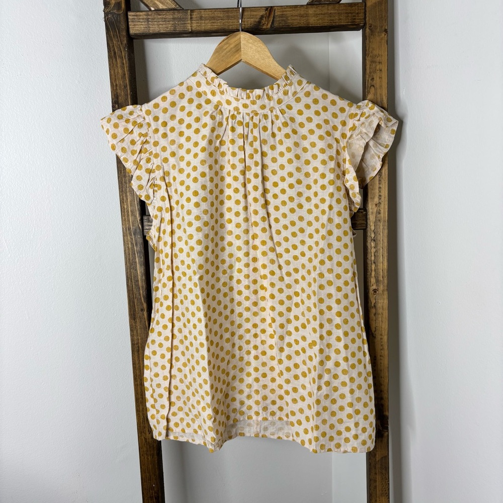 VOY Yellow Polka Dot Blouse S